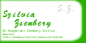 szilvia zsembery business card